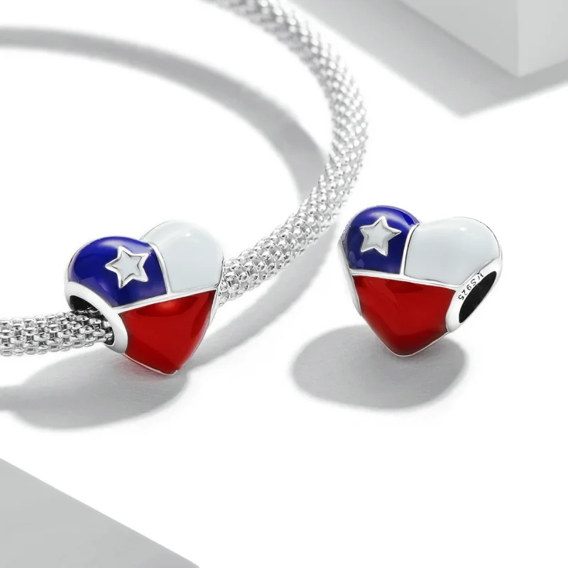 (imagem para) Pandora Style Love Chile Flag Charm - SCC2110 - Visualizar 4