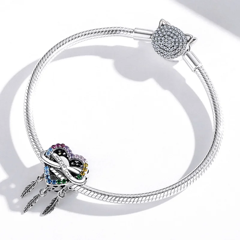 (imagem para) Pandora Style Love Dream Catcher Charm - BSC506 - Visualizar 3