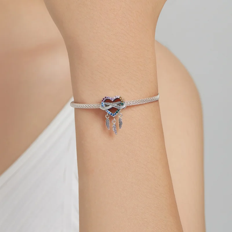 (imagem para) Pandora Style Love Dream Catcher Charm - BSC506 - Visualizar 4