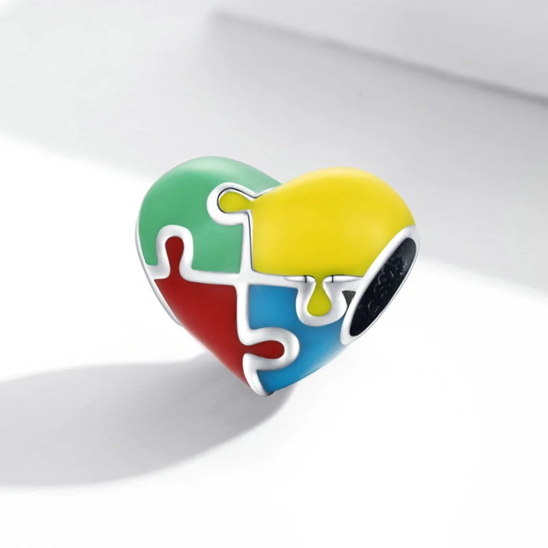 (imagem para) Pandora Style Love Puzzle Charm - BSC547 - Visualizar 2