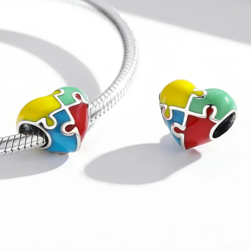 (imagem para) Pandora Style Love Puzzle Charm - BSC547 - Visualizar 4