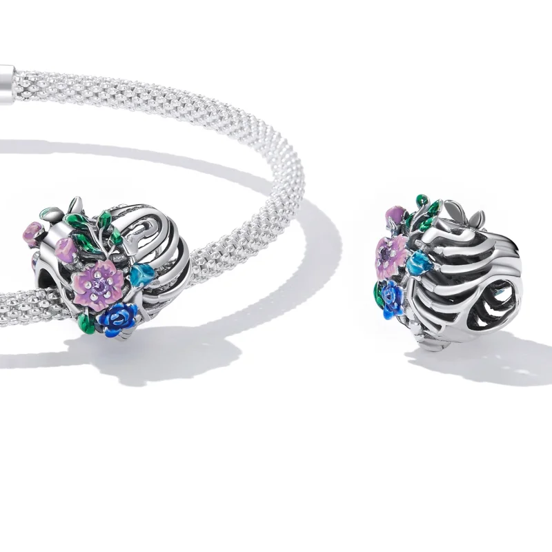 (imagem para) Pandora Style Love Rib Flower Charm - SCC2239 - Visualizar 4