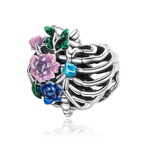 (imagem para) Pandora Style Love Rib Flower Charm - SCC2239