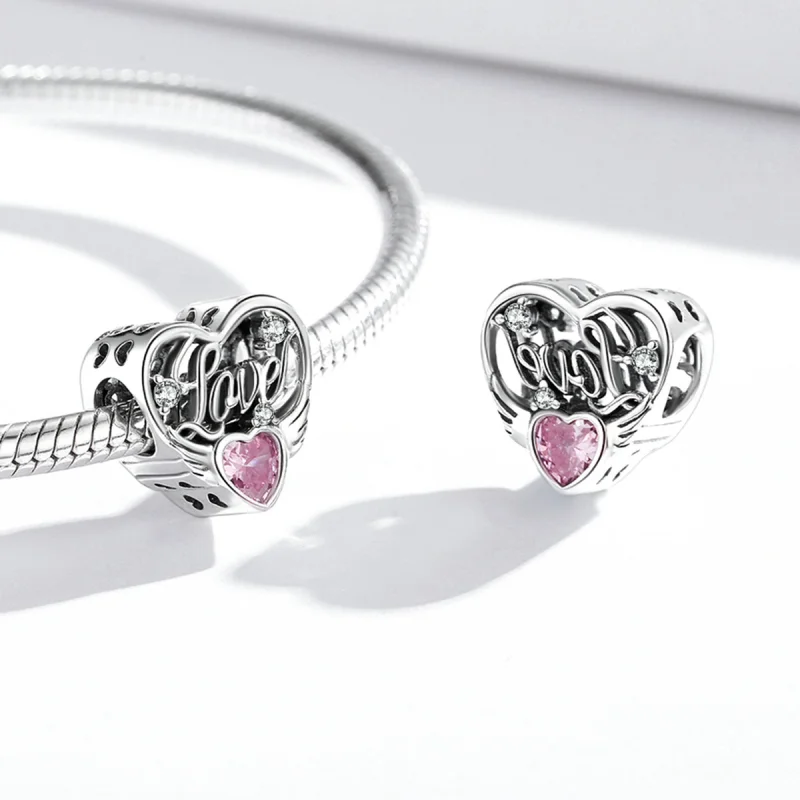 (imagem para) Pandora Style Love Wings Charm - BSC528 - Visualizar 4