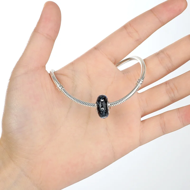 (imagem para) Pandora Style Midnight Bubbling with Threaded Murano Glass Charm - SCZ028 - Visualizar 5