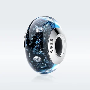 (imagem para) Pandora Style Midnight Bubbling with Threaded Murano Glass Charm - SCZ028