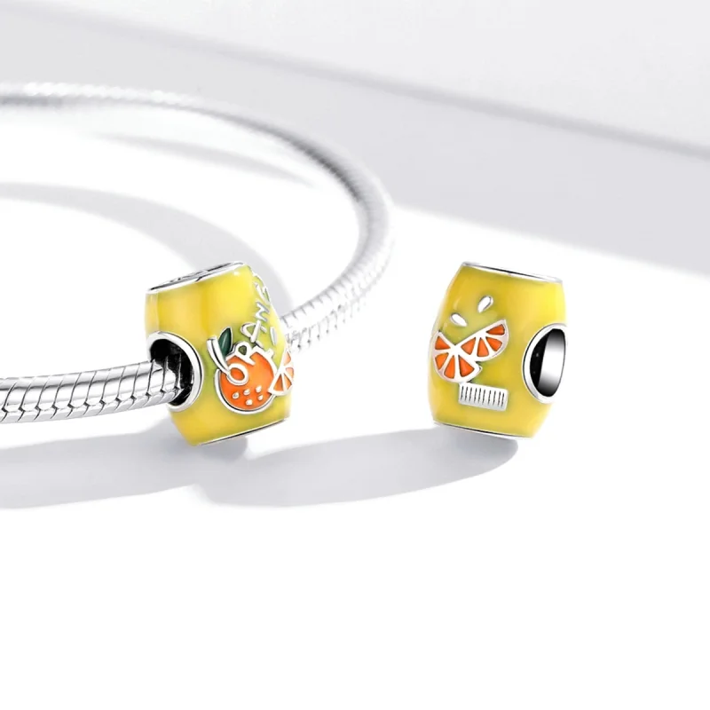 (imagem para) Pandora Style Mini Orange Juice Charm - SCC1948 - Visualizar 3