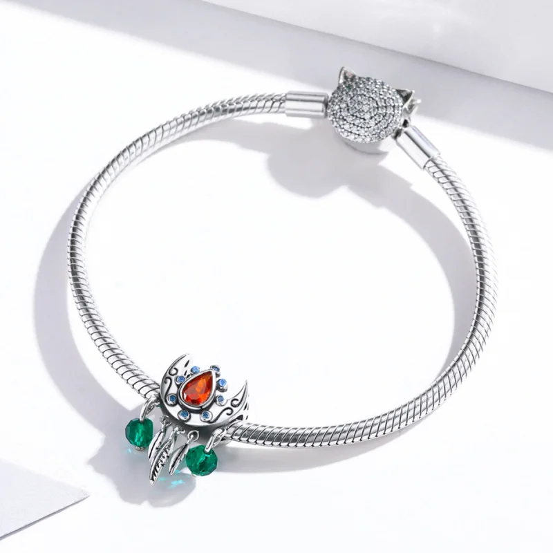 (imagem para) Pandora Style Moon Dream Catcher Charm - BSC452 - Visualizar 3