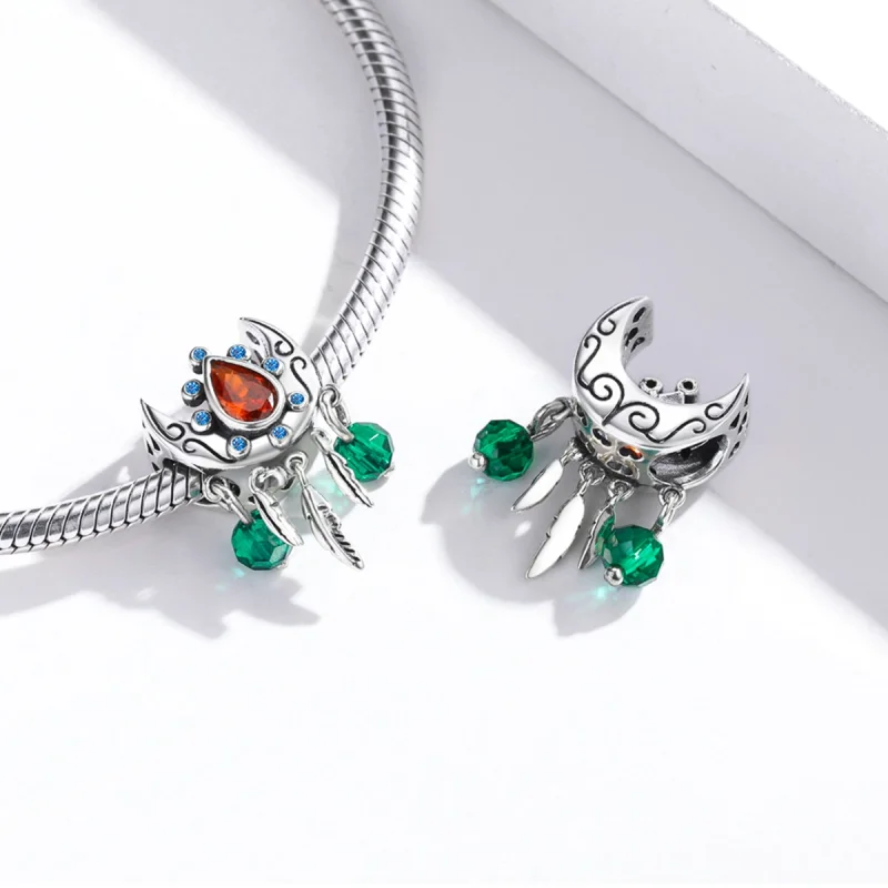 (imagem para) Pandora Style Moon Dream Catcher Charm - BSC452 - Visualizar 4