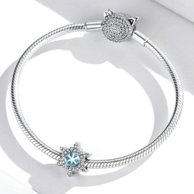 (imagem para) Pandora Style Moonstone Snowflake Charm - BSC512 - Visualizar 3