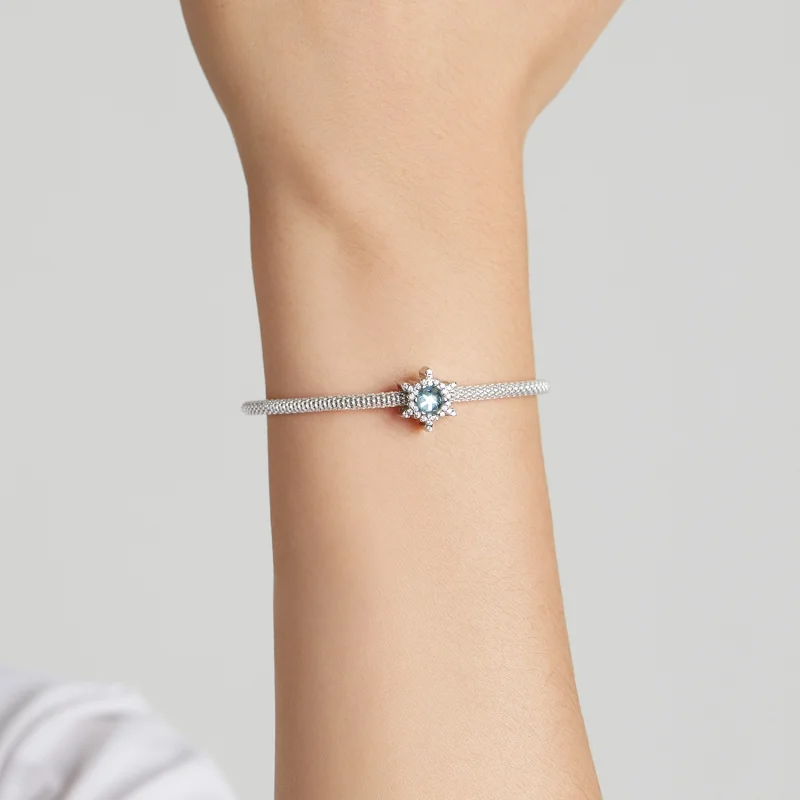 (imagem para) Pandora Style Moonstone Snowflake Charm - BSC512 - Visualizar 5