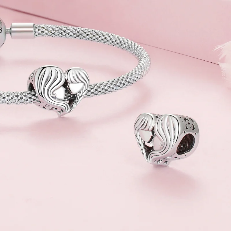 (imagem para) Pandora Style Mother and Daughter Charm - BSC687 - Visualizar 4