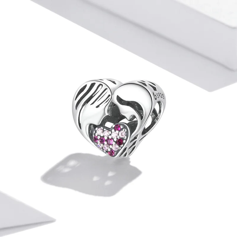 (imagem para) Pandora Style Mother and Daughter Love Silhouette Charm - BSC575 - Visualizar 2