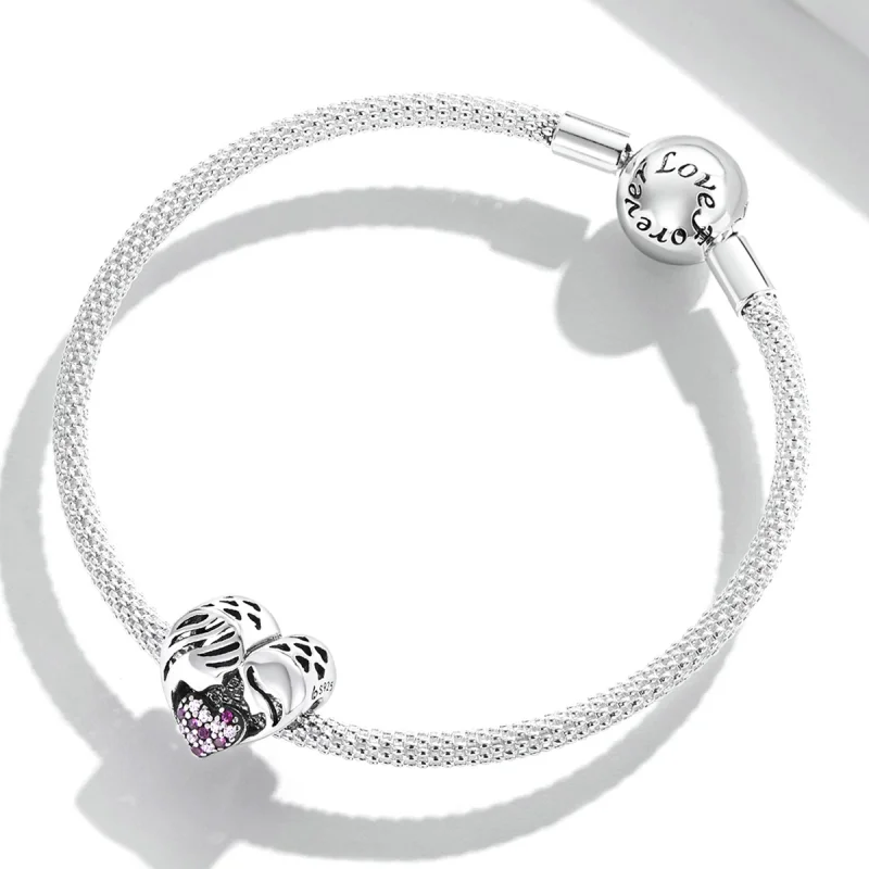 (imagem para) Pandora Style Mother and Daughter Love Silhouette Charm - BSC575 - Visualizar 3