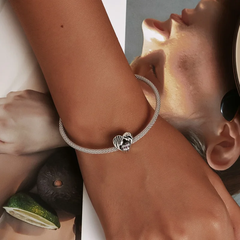 (imagem para) Pandora Style Mother and Daughter Love Silhouette Charm - BSC575 - Visualizar 5