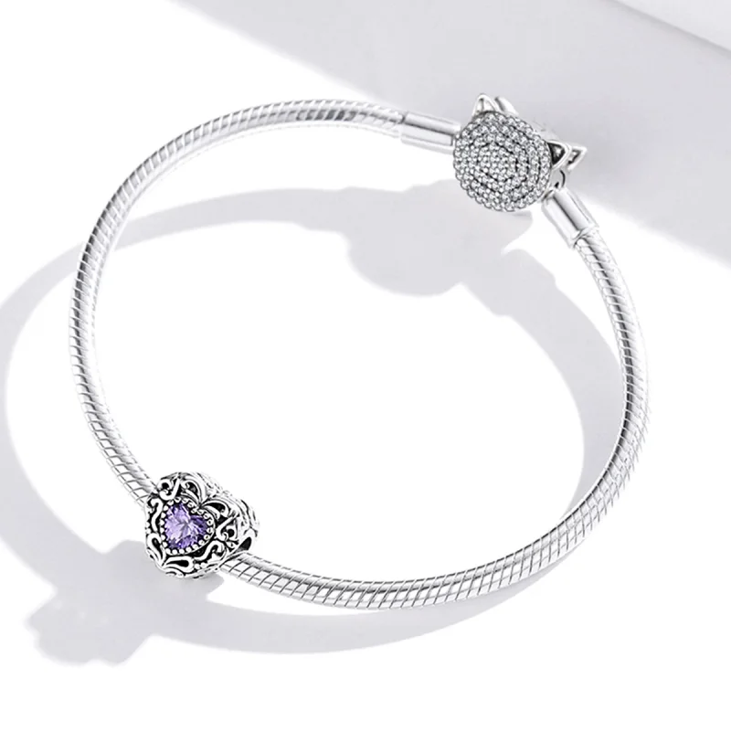 (imagem para) Pandora Style Mysterious Heart Charm - SCC1929 - Visualizar 3