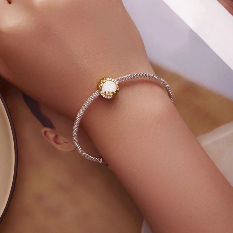 (imagem para) Pandora Style Opal Leaf Charm - BSC671 - Visualizar 6