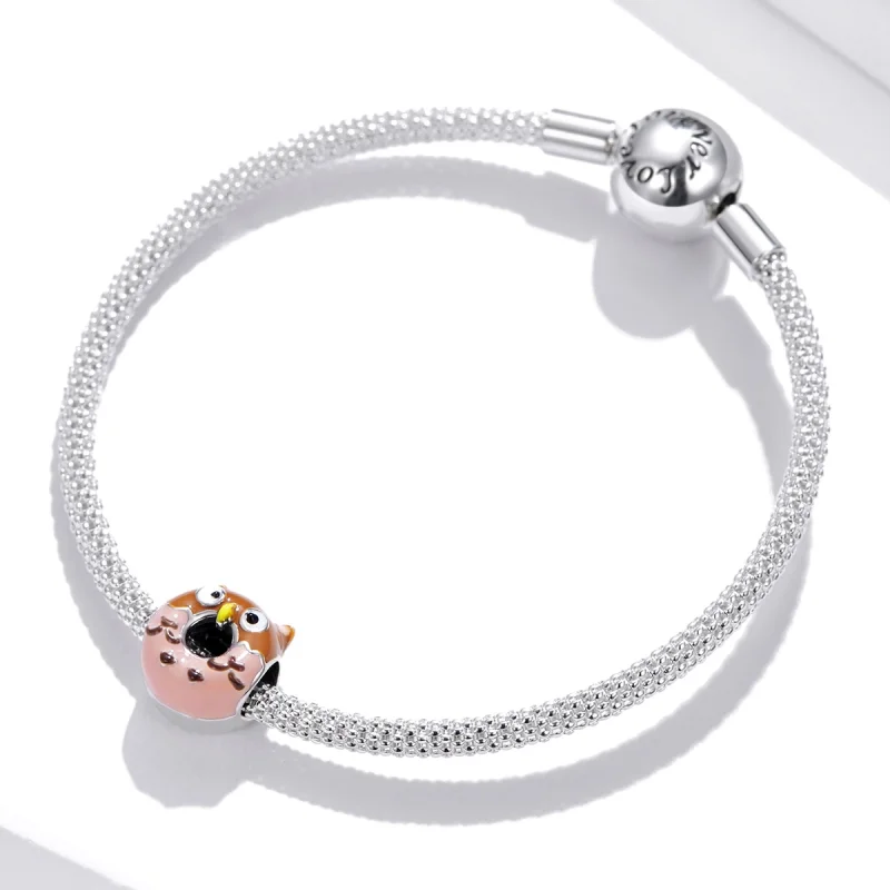 (imagem para) Pandora Style Owl Donuts Charm - SCC1882 - Visualizar 3