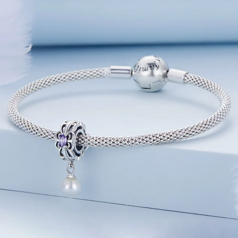 (imagem para) Pandora Style Pearl Streamer Charm - BSC638 - Visualizar 3