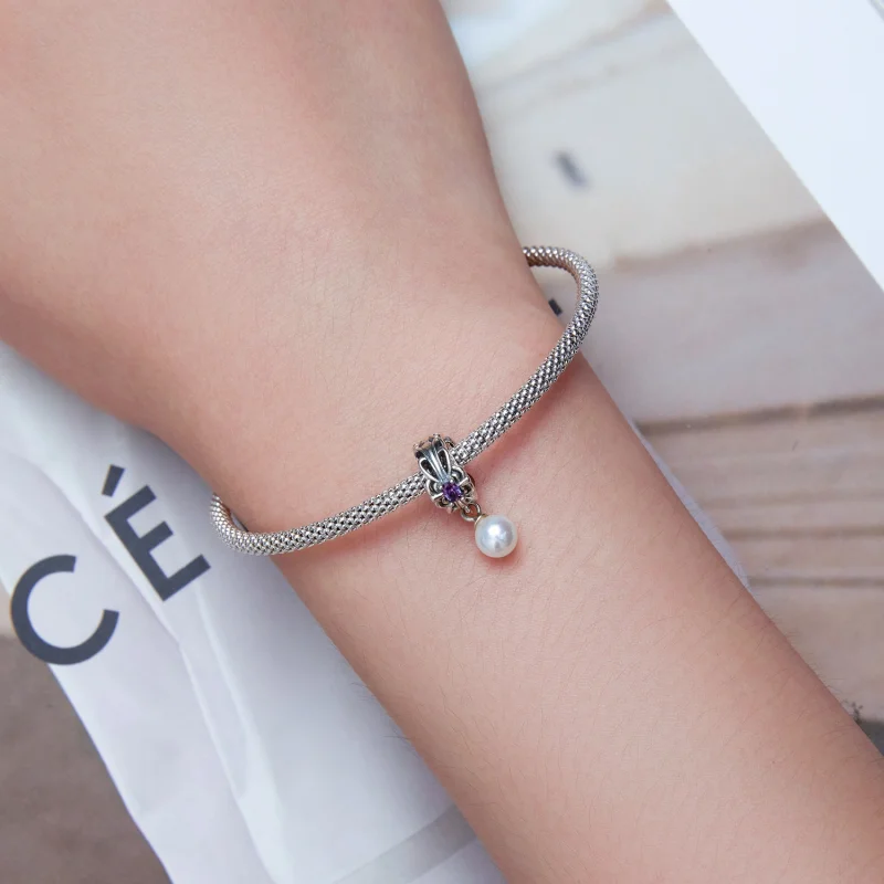 (imagem para) Pandora Style Pearl Streamer Charm - BSC638 - Visualizar 4