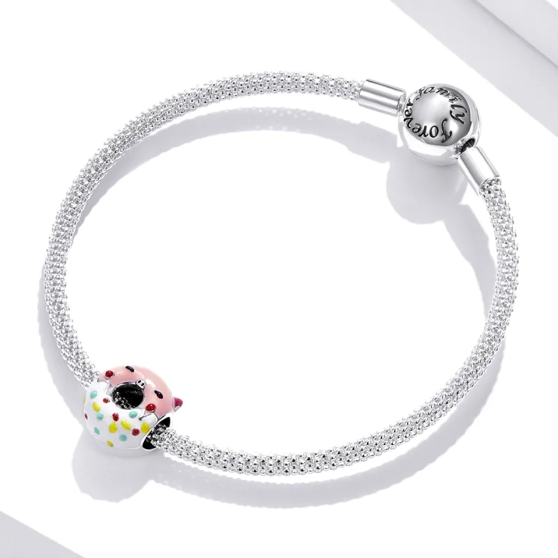 (imagem para) Pandora Style Piggy Donuts Charm - SCC1879 - Visualizar 3