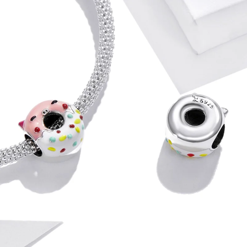 (imagem para) Pandora Style Piggy Donuts Charm - SCC1879 - Visualizar 4