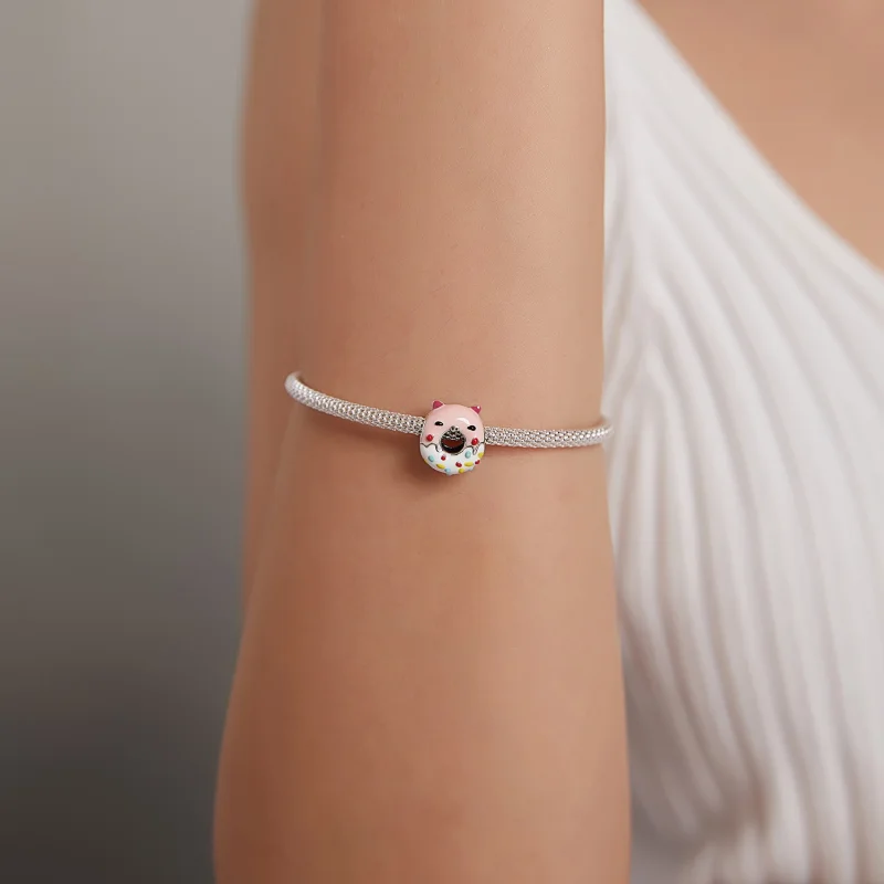 (imagem para) Pandora Style Piggy Donuts Charm - SCC1879 - Visualizar 5