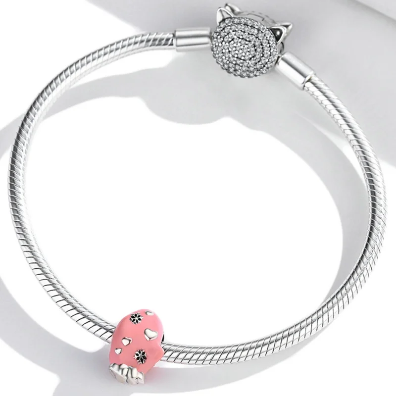 (imagem para) Pandora Style Pink Gloves Charm - SCC2001 - Visualizar 3