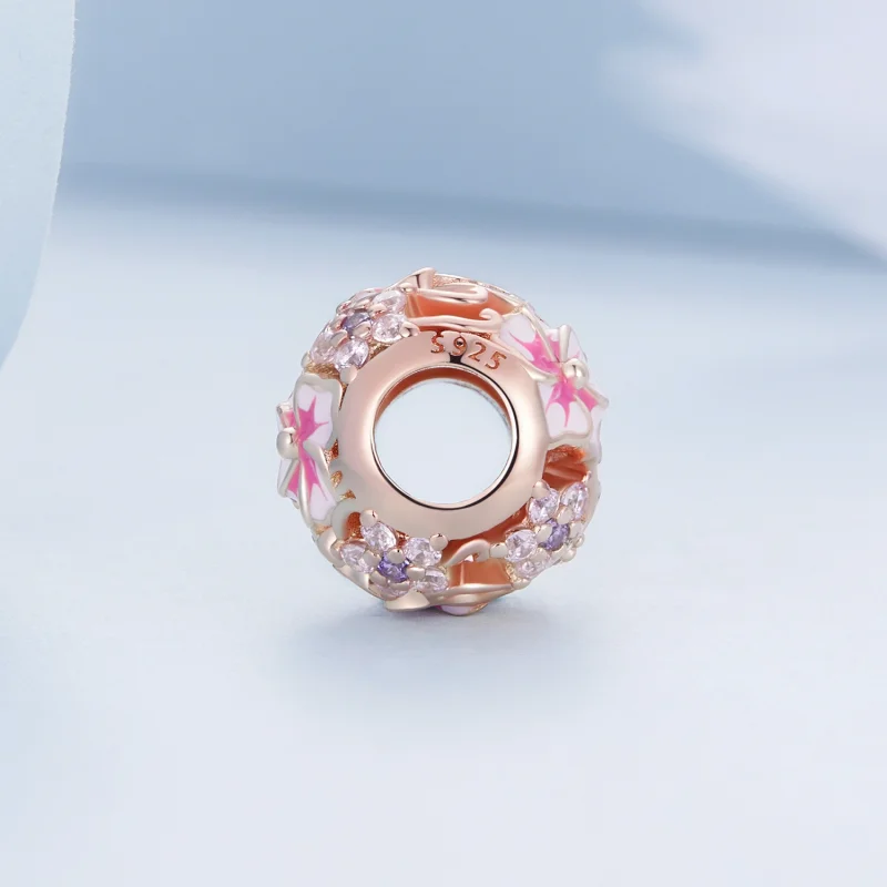 (imagem para) Pandora Style Pink Sakura Charm - BSC643 - Visualizar 3