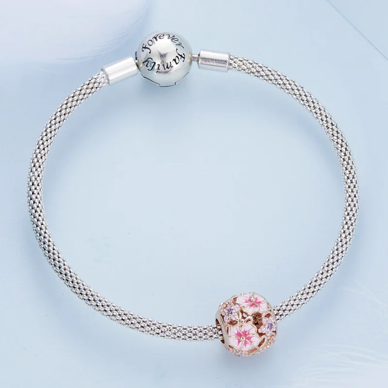 (imagem para) Pandora Style Pink Sakura Charm - BSC643 - Visualizar 4