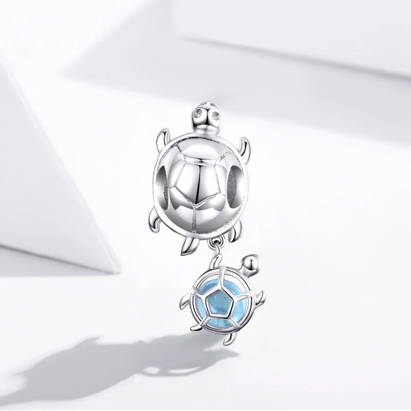 (imagem para) Pandora Style Playful Turtle Charm - BSC332 - Visualizar 2