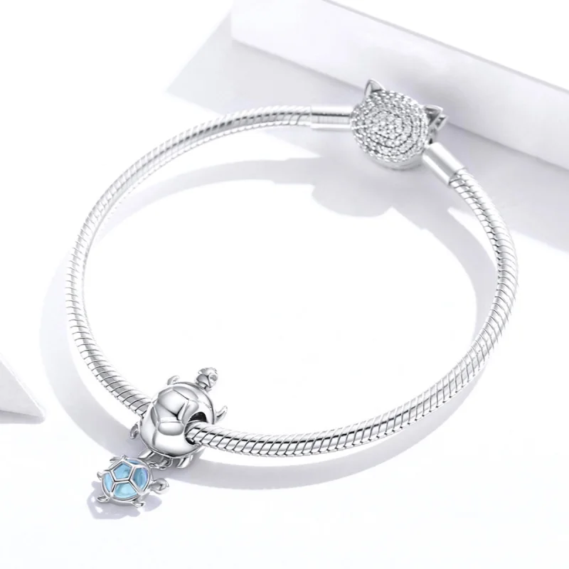 (imagem para) Pandora Style Playful Turtle Charm - BSC332 - Visualizar 3