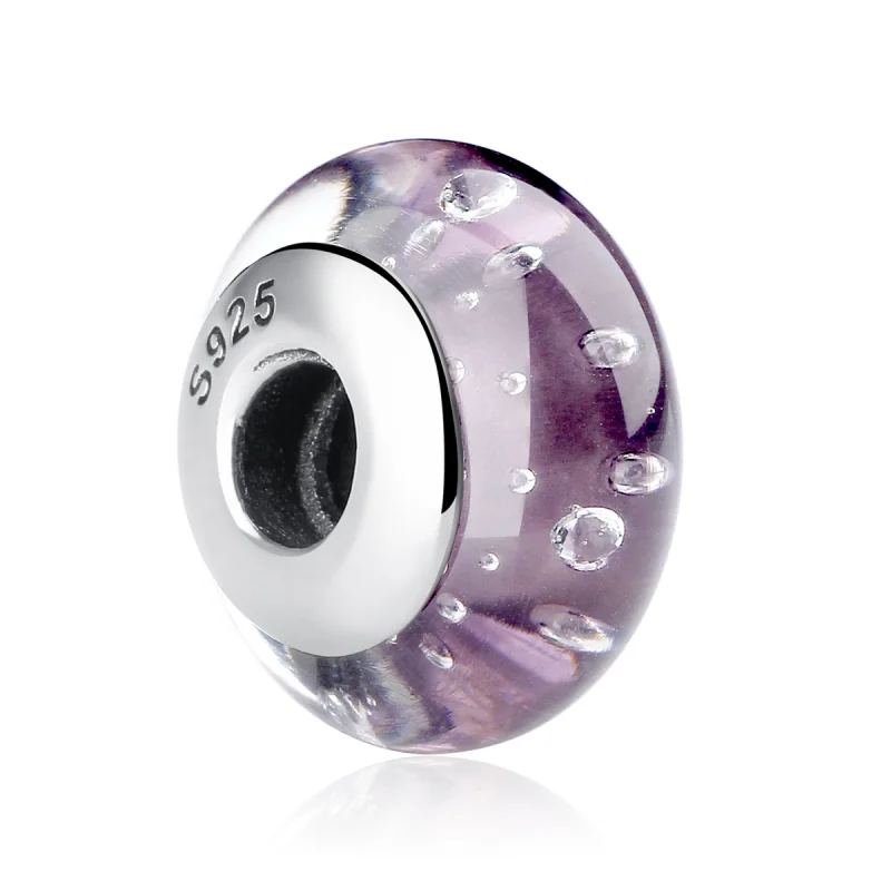 (imagem para) Pandora Style Purple Murano Glass Charm - SCZ001 - Visualizar 2
