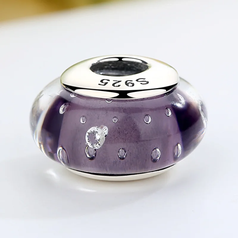 (imagem para) Pandora Style Purple Murano Glass Charm - SCZ001 - Visualizar 4