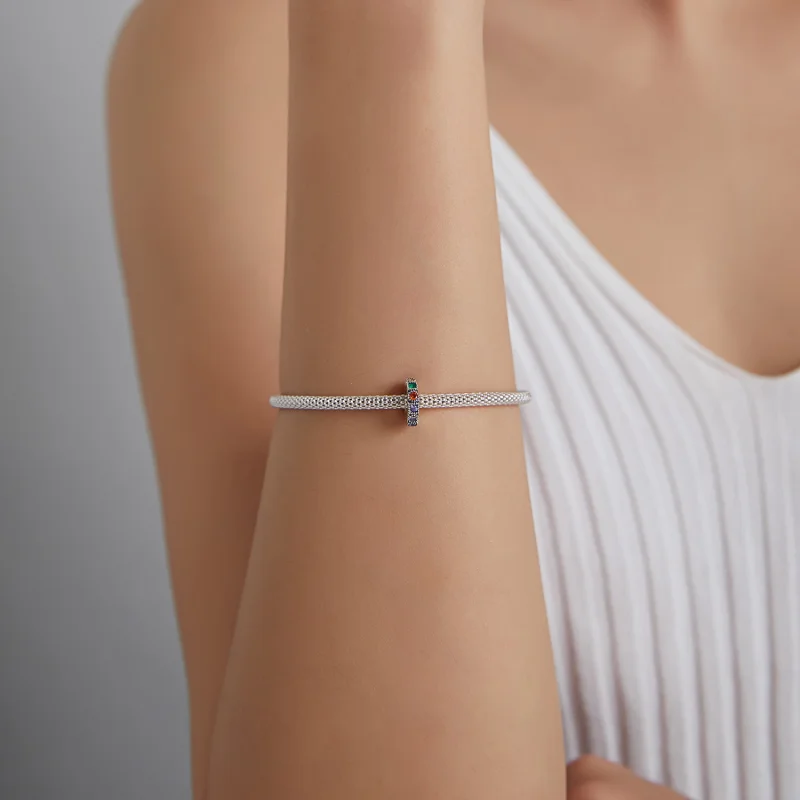 (imagem para) Pandora Style Rainbow Stone Spacer Charm - BSC473 - Visualizar 5