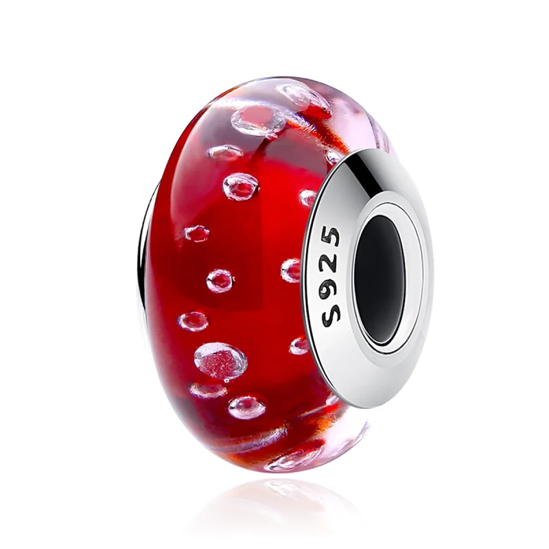 (imagem para) Pandora Style Red Murano Glass Charm - SCZ027 - Visualizar 2