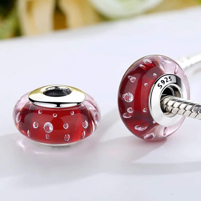 (imagem para) Pandora Style Red Murano Glass Charm - SCZ027 - Visualizar 4