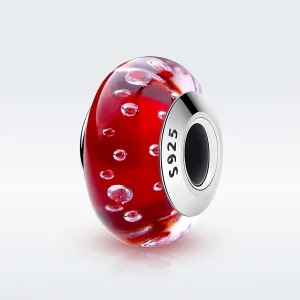 (imagem para) Pandora Style Red Murano Glass Charm - SCZ027