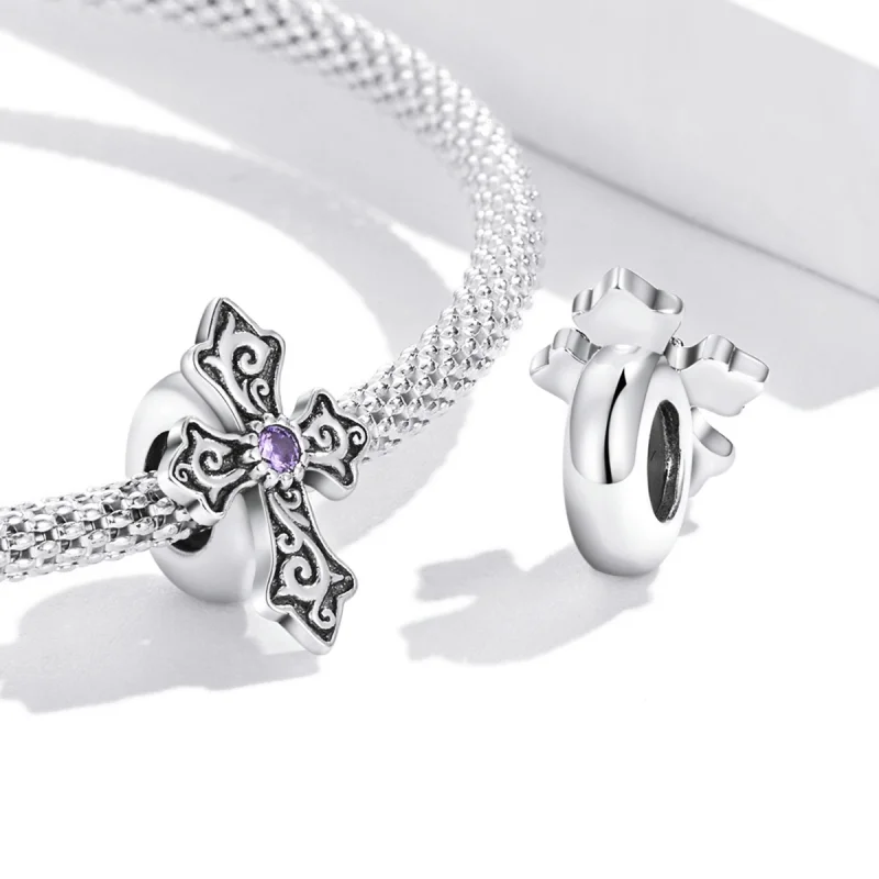 (imagem para) Pandora Style Retro Pattern Cross Charm - BSC583 - Visualizar 4