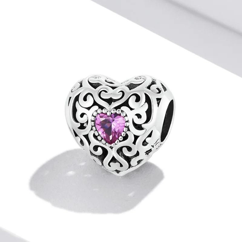 (imagem para) Pandora Style Retro Pattern Love Charm - SCC2136 - Visualizar 2