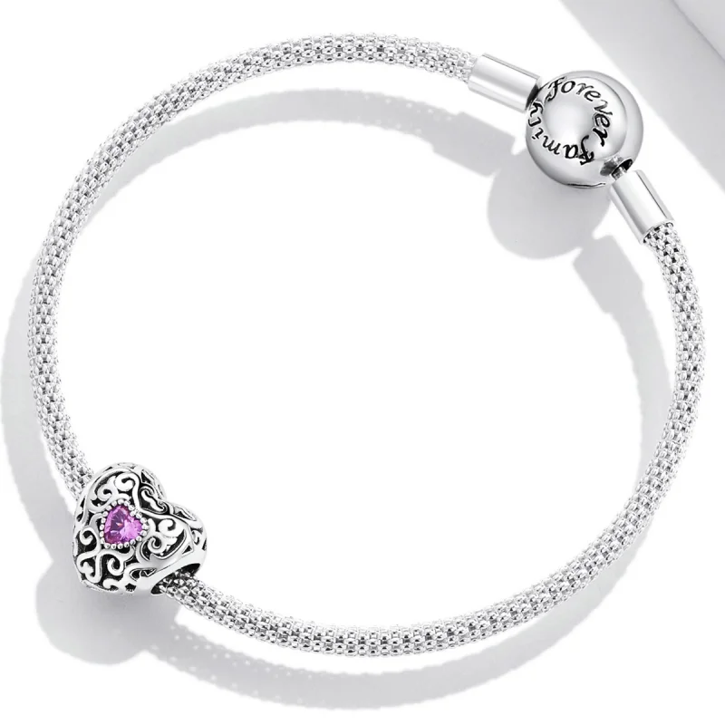 (imagem para) Pandora Style Retro Pattern Love Charm - SCC2136 - Visualizar 3