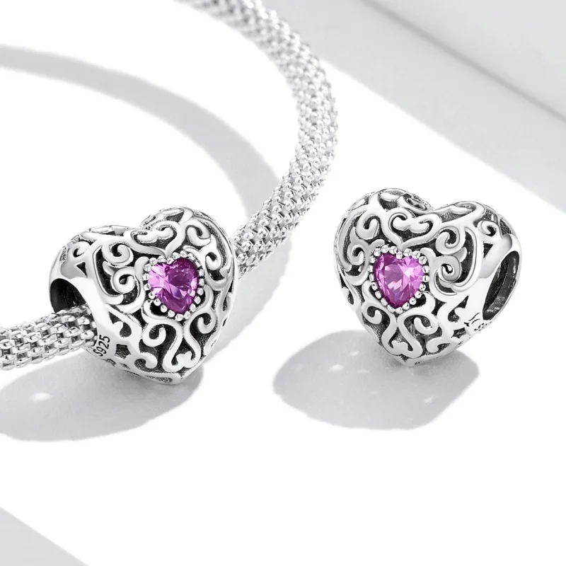 (imagem para) Pandora Style Retro Pattern Love Charm - SCC2136 - Visualizar 4