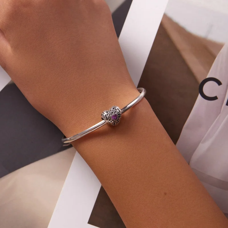 (imagem para) Pandora Style Retro Pattern Love Charm - SCC2136 - Visualizar 5