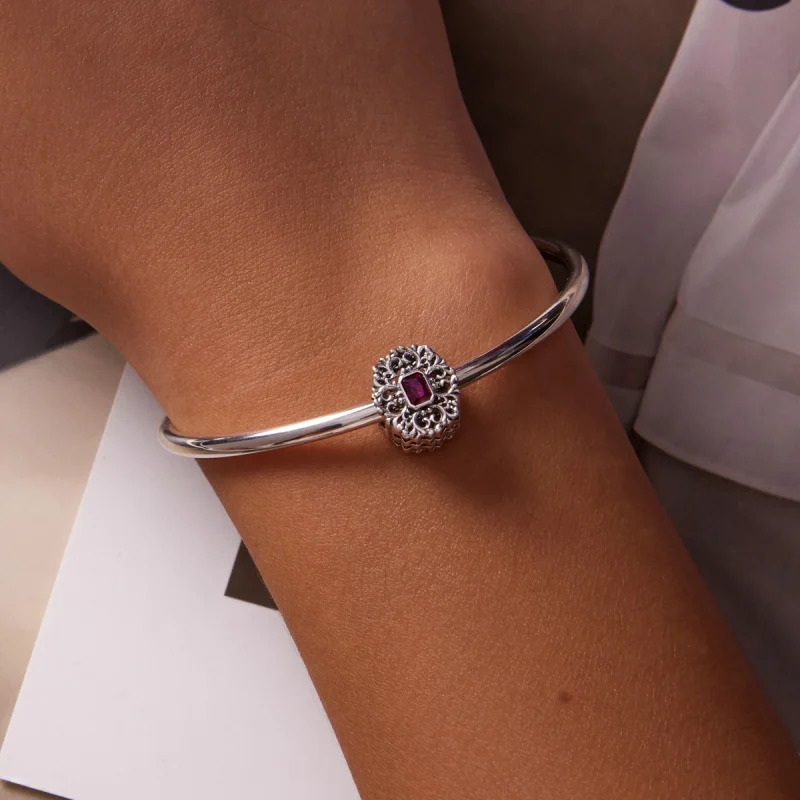 (imagem para) Pandora Style Retro Pattern - Zirconium Charm - SCC2152 - Visualizar 5