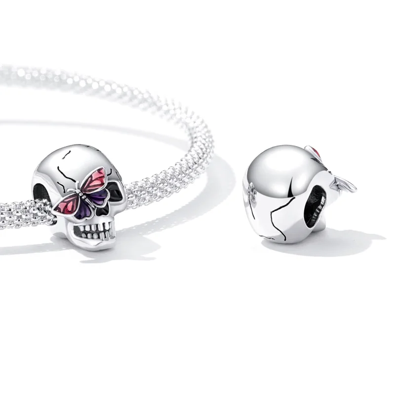 (imagem para) Pandora Style Retro Skull Charm - SCC2232 - Visualizar 4