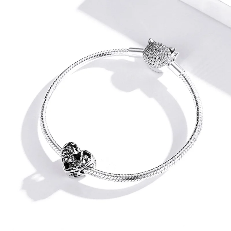 (imagem para) Pandora Style Rose Love Charm - BSC475 - Visualizar 3