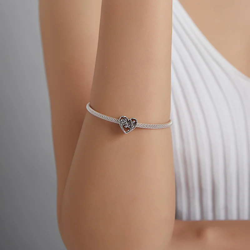 (imagem para) Pandora Style Rose Love Charm - BSC475 - Visualizar 5