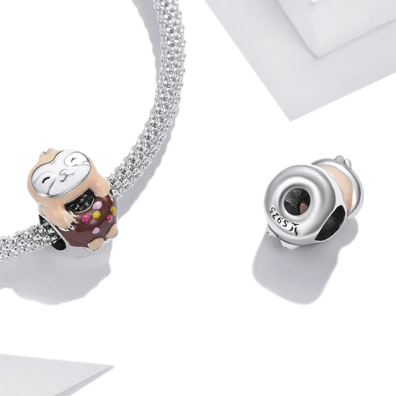 (imagem para) Pandora Style Sloth Donut Charm - SCC1881 - Visualizar 4