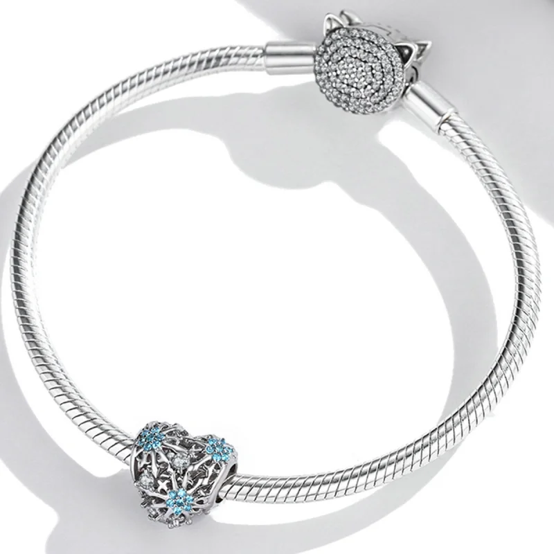 (imagem para) Pandora Style Snowflake Heart Charm - BSC530 - Visualizar 3