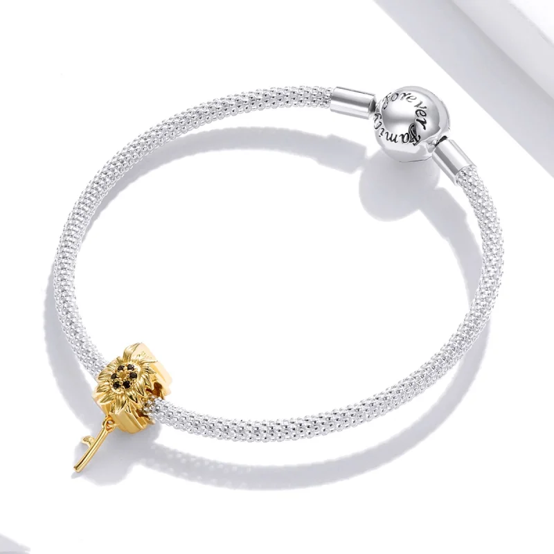(imagem para) Pandora Style Sun Flower Charm - BSC425 - Visualizar 3